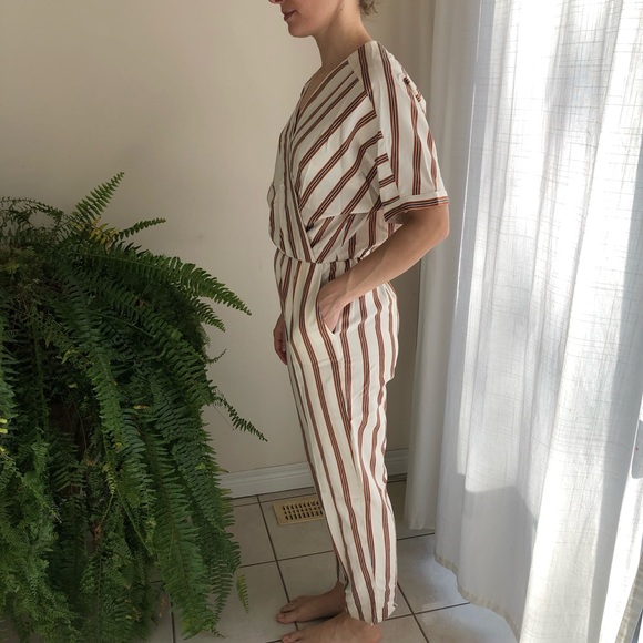 Maje Pieni striped wrap style jumpsuit - Picture 2 of 7